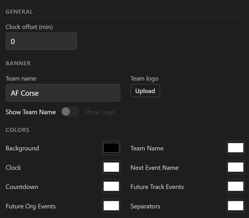 TimeTool general settings